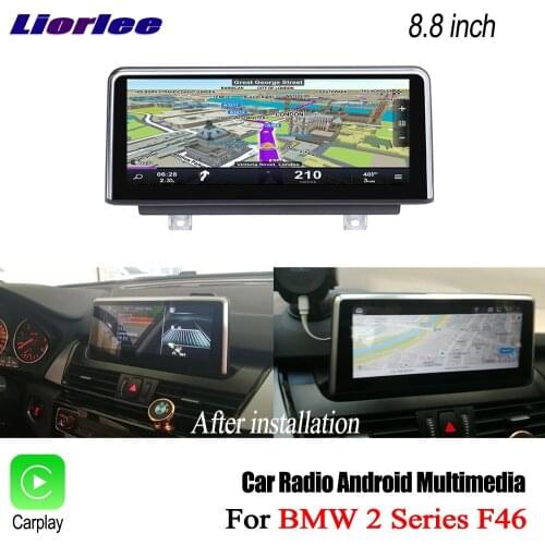 Liorlee Car GPS Navigation HD Screen For BMW 2 Series F46 2018 NBT EVO Car Android Multimedia Stereo DVR Driving Video Recorder