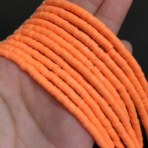 4/6mm Orange Polymer Clay Beads Bohemian Soft Pottery Spacer Beads for Jewelry Making Handmade Diy Charms Bracelets Necklace 15"