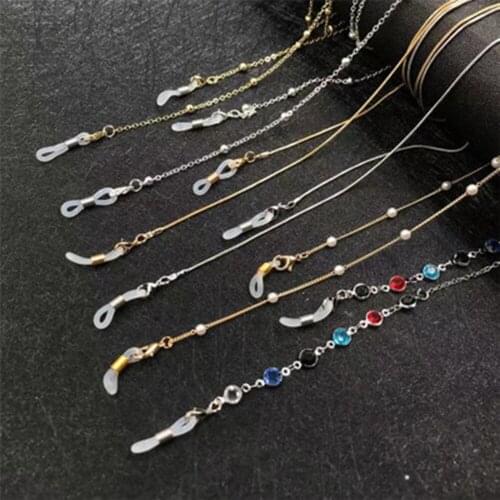2021 Women Sunglasses Chains Acrylic Sunglass Chains With Crystal Beads Eyeglass Chains Crystal Cord Jewelry A86953