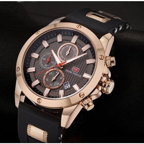 Watches for Men Chronograph Quartz Watch AAA Blue Silicone Strap Sports Watch Military Water Resistant Watches Gifts for Men