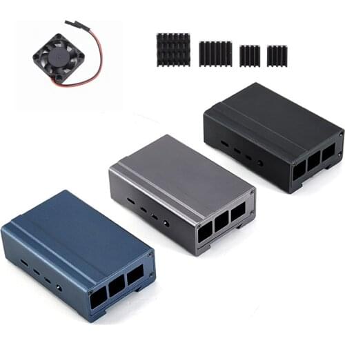Raspberry Pi Case Aluminum Alloy Enclosure Case + Fan + Heat sink For Raspberry Pi 4 Model B