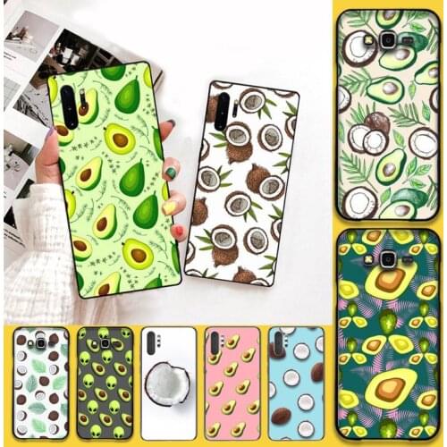 Green Avocado Coconut Phone Case For Samsung Galaxy Note20 ultra 7 8 9 10 Plus lite M51 M21 M30S