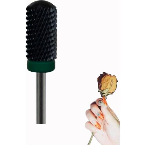 Black Ceramic Nail Drill Bit - Large Smooth Top Bit -C