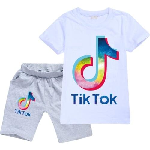 TIK TOK Children Clothing Summer Toddler Girls Clothes T-shirt+Pants Kids Clothes Tracksuit Suit Girls Clothing Sets