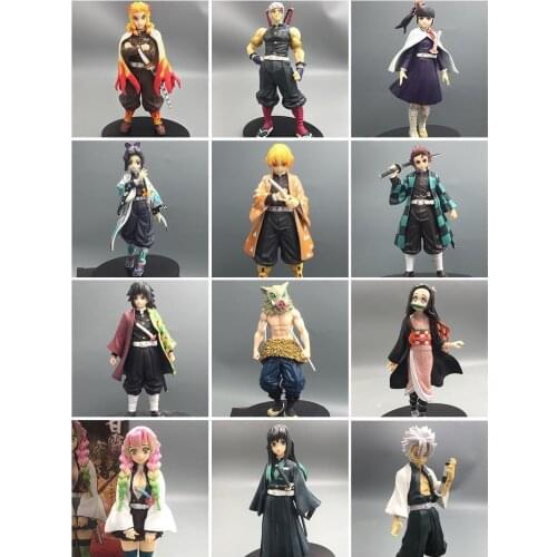 Anime 16-18cm Demon Slayer Kimetsu No Yaiba Figure Kamado Tanjirou Action Figure Agatsuma Zenitsu Nezuko Warrior Pvc Model Toys