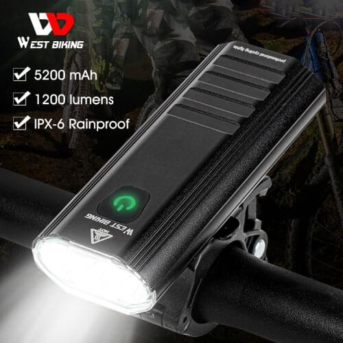 WEST BIKING 400 lumen Multifunction Bike Light With Phone Holder Bicycle Highlight 2000/4000mAh Power Bank Cycling Flashlight