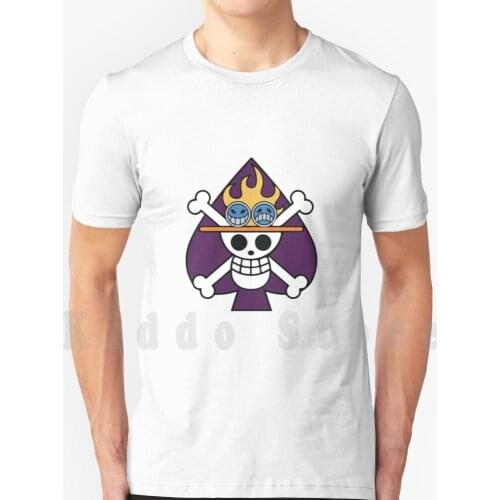 Fire Fist Ace Portgas D Ace Jolly Roger T Shirt Diy Big Size 100% Cotton One Piece Anime Portgas Ace Pirate Shonen Luffy Zoro