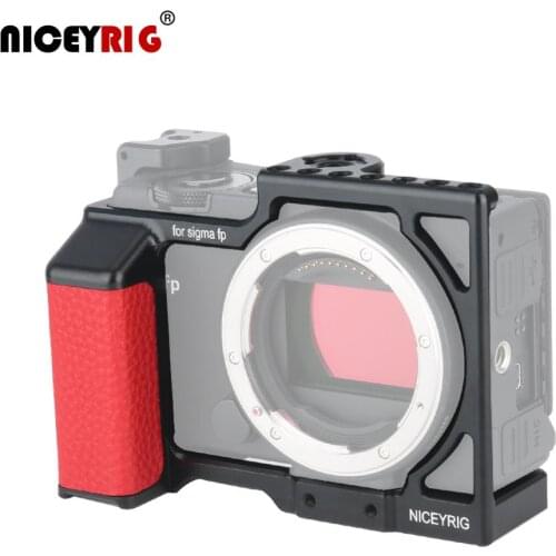 Niceyrig Sigma FP Dedicate Camera Cage Stabilization With Wooden Grip Screwdriver Red 345