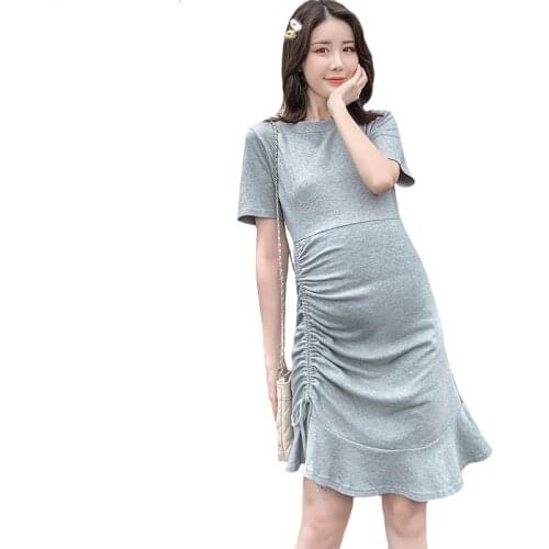 Summer Dresses for Women 2020 Maternity Dresses Vestidos Wild Fashion Solid Slim Pregnancy Dress Clothes Summer Dress Women