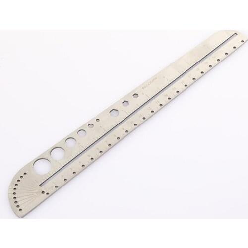 Clear Scale Angle Meter Stainless Steel Metal Straight Ruler Ruler Tool Precision Round Protractor Sided Measuring Tool