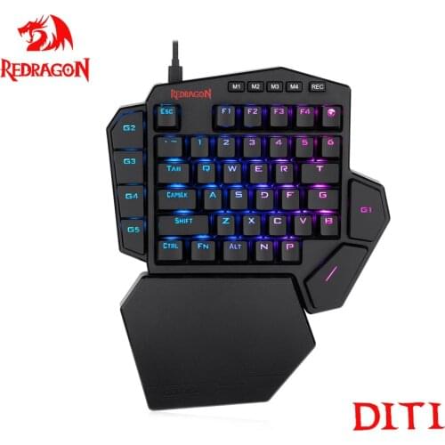 Redragon DITI RGB 42 Key One-handed Mechanical Gaming Keyboard Blue Switch 7 programmable macro For Game Laptop PC phone K585