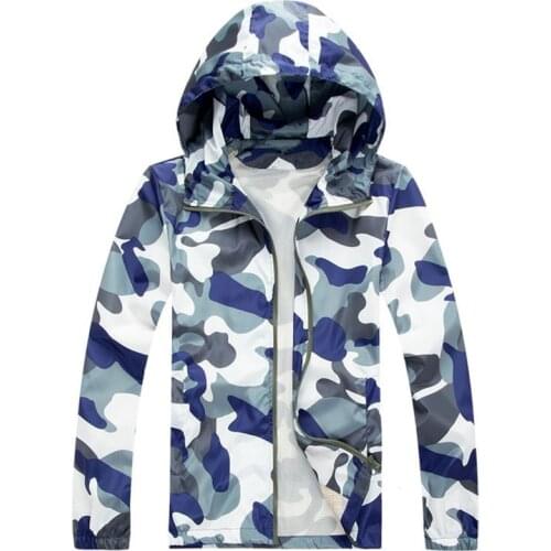 2021 Fashion High Quality Men Jacket Coats Spring and Autumn Male Causal Hooded Camouflage Thin Windbreaker Zipper Outwear