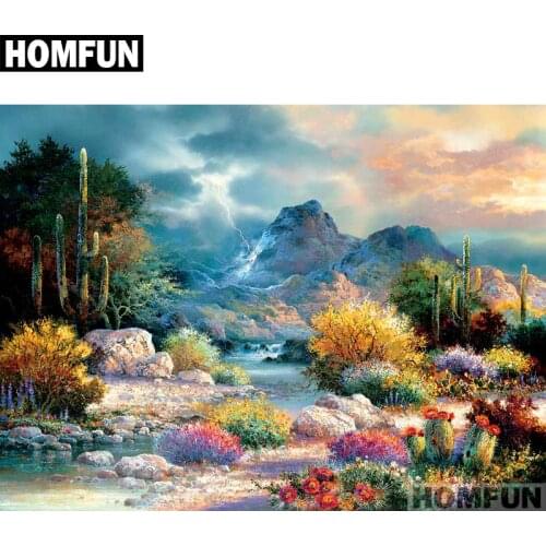 HOMFUN Full Square/Round Drill 5D DIY Diamond Painting "Colorful Scenic" Embroidery Cross Stitch 5D Home Decor Gift A01343