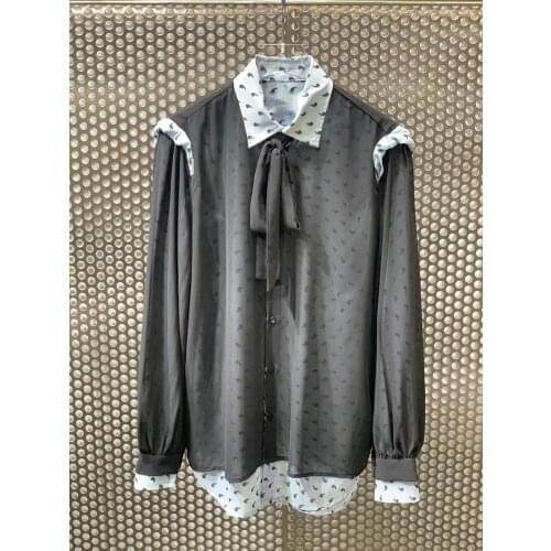 New women fashion 2021 long-sleeved sexy casual printed two-piece shirt 0316