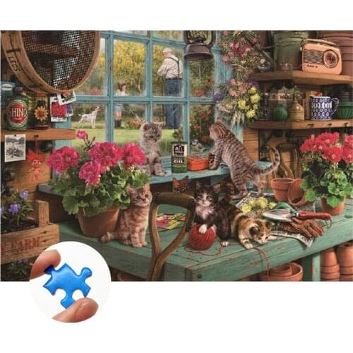 Jigsaw Puzzle 1000 Pieces Children Adult Decompression Educational Toys Decoration Birthday Gift Windowsill Cats