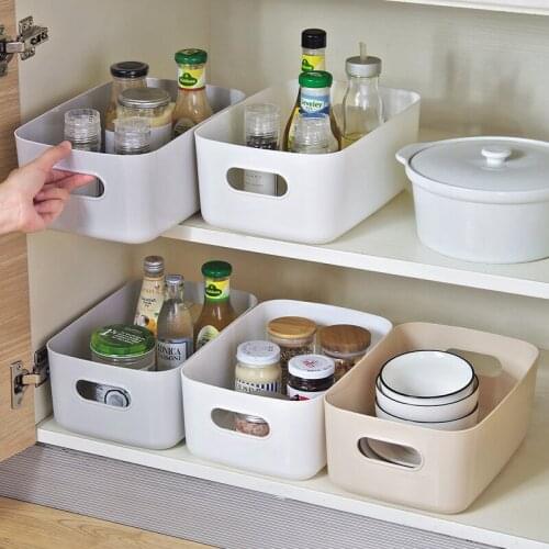 Plastic Storage Basket Kitchen Toilet Bathroom Makeup Storage Finishing Box Home Desktop Sundries Snack Storage Box