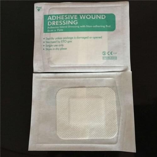 10Pcs 6x7cm Breathable Self-adhesive Wound Dressing Band Aid Bandage Wound First Aid Wound Hemostasis First Aid Kit