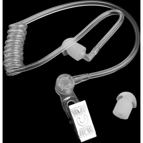 Drop Ship&Wholesale Coil Acoustic Air Tube With Metal Clip Replacement For Radio Earpiece Headset APR28