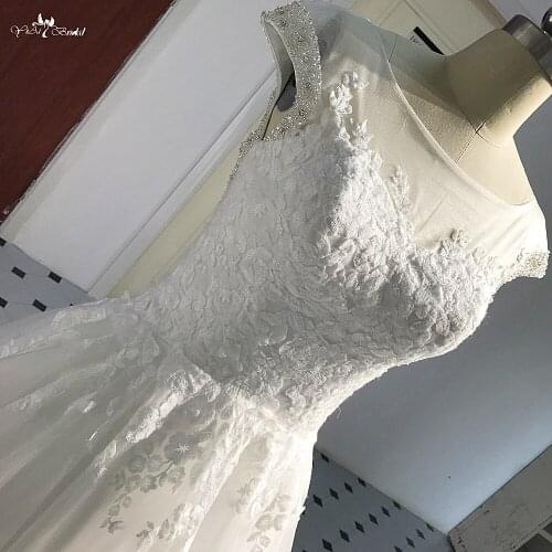 RSW1400 Cape Sleeves Backless Tulle Skirt Robe De Mariee A-Line