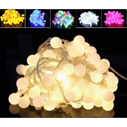10M-50M Fairy Garland LED Ball String Lights Chrismtas Bulb Fairy String Decorative Lights for Holiday Wedding Party Decoration