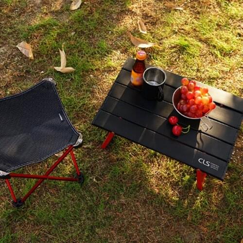Mini Folding Table Outdoor Barbecue Camping Tent Household Bed Collapsible Computer Desk Aluminum Folding Table Metal Rectangle