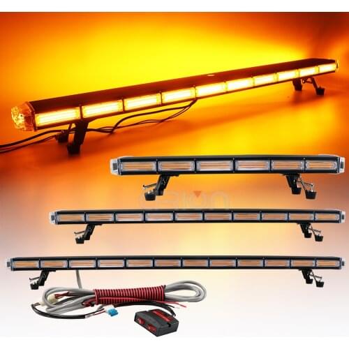 38" 42" 47" 50" 55" 59" 63" COB LED WORK LIGHT BAR BEACON TOW TRUCK EMERGENCY WARNING STROBE LIGHTS SIGNAL LAMP AMBER YELLOW
