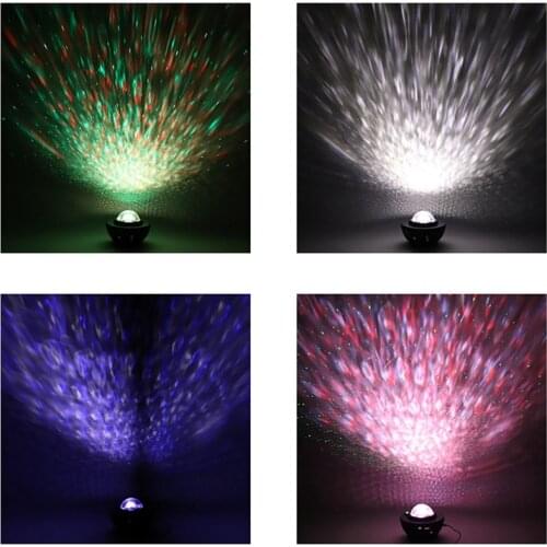 Bluetooth LED Star Ocean Wave Projector Night Light Galaxy Starry Sky Projector Night Lamp With Music Speaker birthday Decor