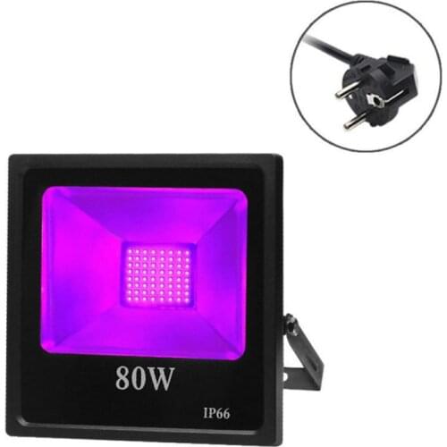 UV LED Floodlight 30W 50W 80W Ultraviolet Light 100-120V Fluorescent Lamp Black Light Halloween Party Prom LED Purple Cast Light