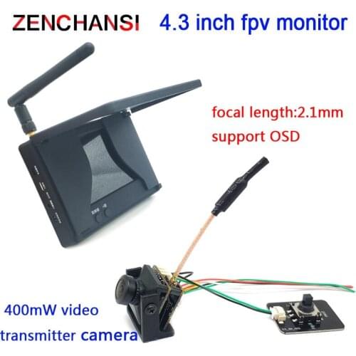 EWRF e7087U 5.8G 400mW Video Transmitter Camera with 5.8G 48CH 4.3 Inch FPV Monitor 480*272 For RC FPV Drone