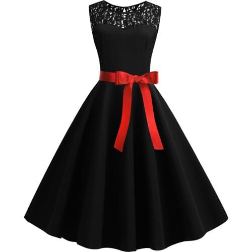 Women Robe Retro Vintage Dress Retro Sleeveless Rockabilly Swing Pin Up Summer Party Dresses Elegant Tunic Casual #T3G