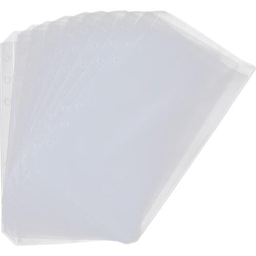 10 Clear Binder Pockets 6 Rings Binder Pages Plastic Protector Sleeves A6 A7