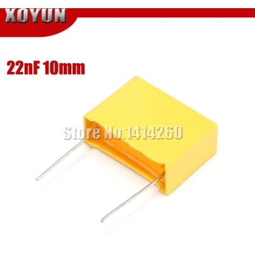 20pcs capacitor X2 capacitor 275VAC X2 Polypropylene film capacitor 0.022uF 22nF Pitch 10mm
