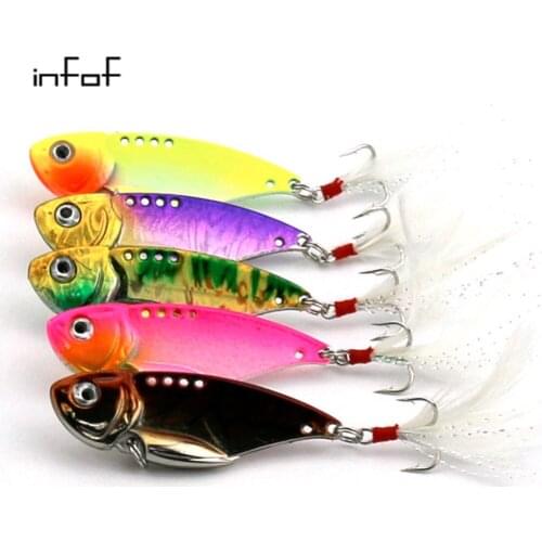 5PCS vibrators fishing lures 5.5CM 11.8G vib spoon squid bait lure bait top water fishing tackle metal fishing lures