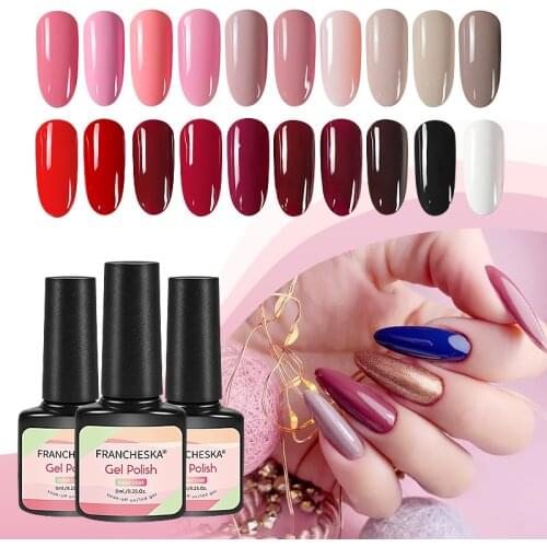 8ml Butterfly Color Nail Gel Red Color Series Top Coat Gel Nail Art UV Soak-Off Permanent Gel Varnishes Nails Polishes TSLM1