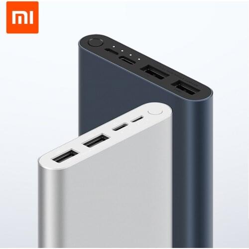 10000mAh Xiaomi Mi Power Bank 3 External Battery Bank 18W Quick Charge Powerbank 10000 with USB Type C for Mobile Phone