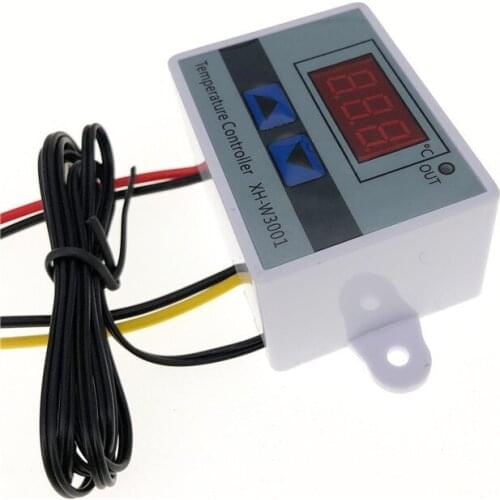 1PCS 12V 24V 220V W3001 Digital LED Temperature Controller 10A Thermostat Control Switch Probe XH-W3001