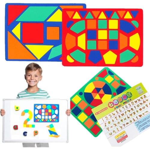 Kids EVA Magnetic 3D Puzzle Jigsaw Tangram Thinking Training Game Baby Montessori Learning Educational Foam Fridge magnet Toys