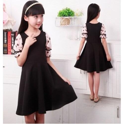 New 5-10 years old childrens dress girls baby spring polka dot pattern long-sleeve dress childrens princess