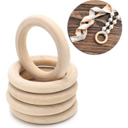 DIY Wooden Beads Connectors Circles Rings Beads Lead-Free Natural Wood