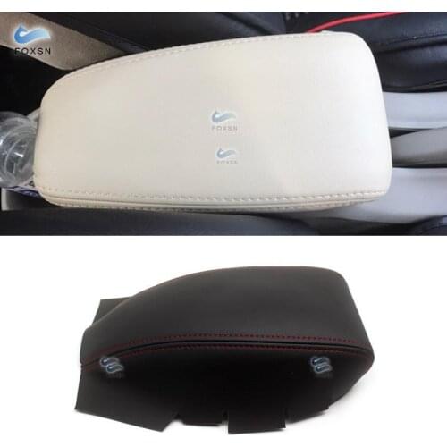 For Honda City 2008 2009 2010 2011 2012 2013 2014 Microfiber Leather Car Styling Center Armrest Console Lid Box Cover Trim