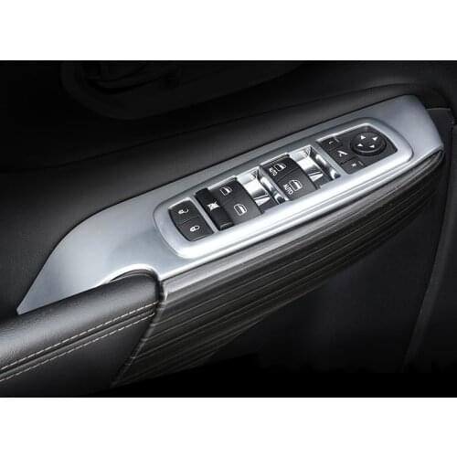 For Jeep Cherokee KL 2014 2015 2016 2017 2018 Window Lift Switch Button Cover Trim Door Armrest Panel Frame Interior Accessories