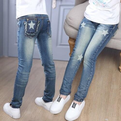 Jeans for Girls Denim Pants For Girls Star Pattern Kids Pants For Girls Autumn 2018 Children Trousers Girls Child Clothes