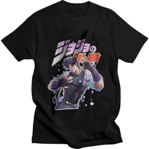 Joseph Jostar Jojos Bizarre Adventure Harajuku T-shirt Mens T Shirt Short Sleeve 100% Cotton Japanese Anime Manga Tshirt Tee