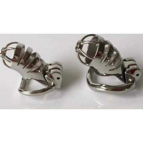 2018 Mirror Polish Stainless Steel Male Cock Cage With Curve Penis Ring Chastity Device Adult Bondage BDSM Product Sex Toy 2 Siz