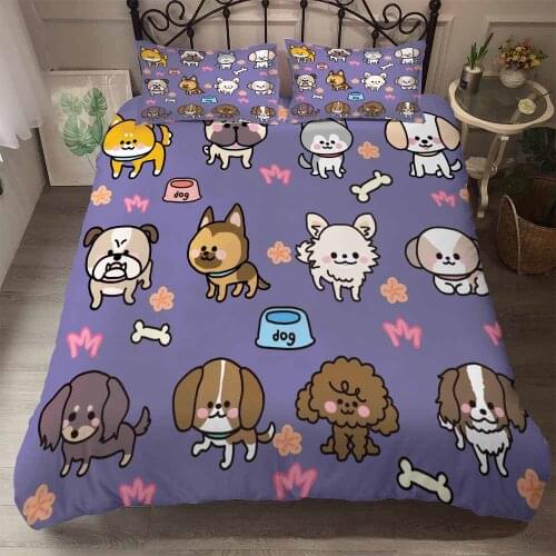 Autumn And Winter Boy And Girl Pet Quilt Cover 3D Digital Printing Cartoon Bedding Set Single And Double Queen Quilt Cover
