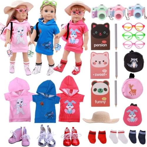 Cute Doll Clothes Shoes Sock Accessories Fashion Dress For 18 Inch American Girl Doll,Our Generation Dolls,Best Toys for Girls