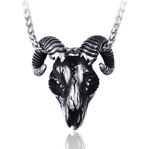 316L Stainless steel goat pendant necklace choker chain exquisite men women fashion jewelry