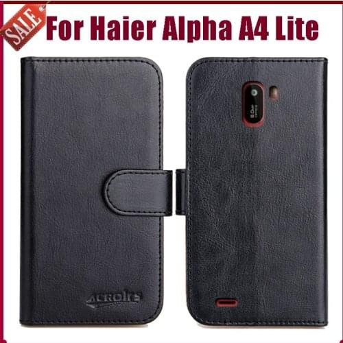 Hot! Haier Alpha A4 Lite Case 5.5" 6 Colors Flip Soft Leather Phone Wallet Cover Stand Function Case Credit Card Slots