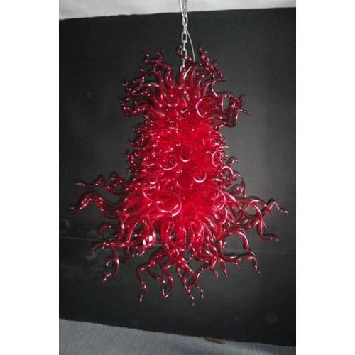 Minimalist Home Decor Lighting Chandelier Style Murano Red Glass American Style Chandelier