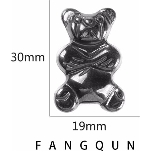 Fashion Jewelry Pendant Nature hematite stone Bear Pendant 30*19mm 1Pcs Hematite beads Diy Necklace accessories For Women Men